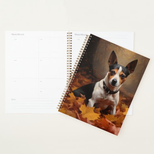 Rat Terrier in herfstbladeren val inspireert Planner (Display)