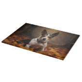 Rat Terrier in herfstbladeren val inspireert Snijplank (Hoek)