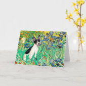 Rat Terrier - Irissen Kaart (Gele Bloem)