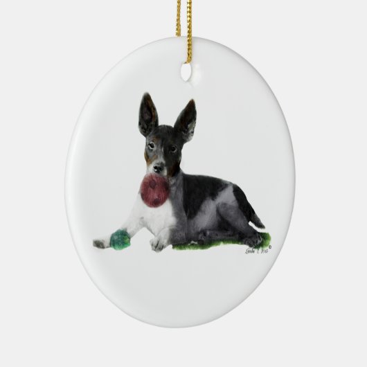 Rat Terrier Keramisch Ornament (Rechts)