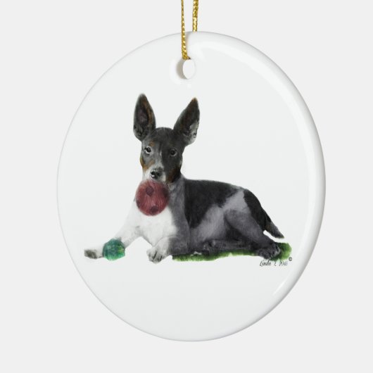 Rat Terrier Keramisch Ornament (Links)