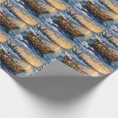 Rat Terrier Kerstboot Vakantie Cadeaupapier (Hoek)