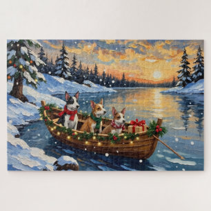 Rat Terrier Kerstboot Vakantie Legpuzzel