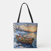Rat Terrier Kerstboot Vakantie Tote Bag (Achterkant)