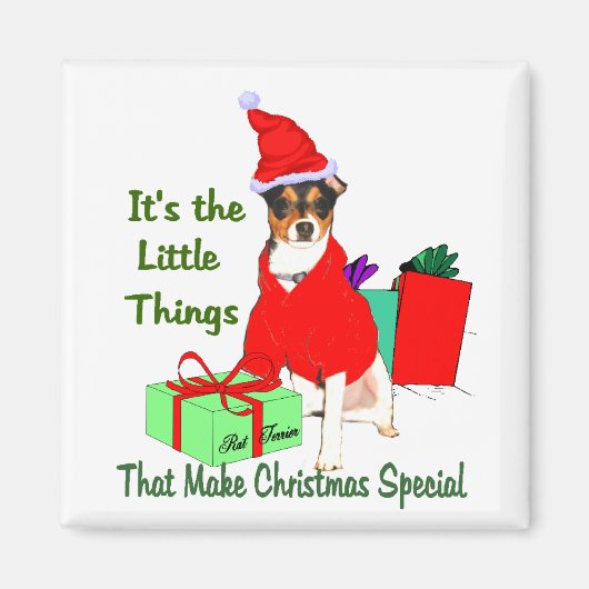 Rat Terrier Kerstcadeaus Magneet (Voorkant)