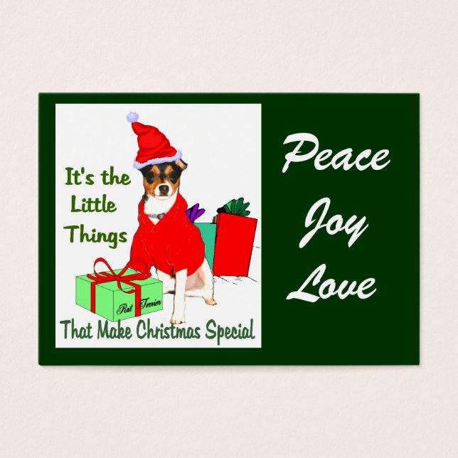 Rat Terrier Kerstcadeaus Visitekaartjes (Voorkant)