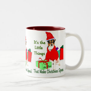 Rat Terrier-kerstcadeautjes Tweekleurige Koffiemok