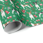 Rat Terrier kerstdogs Holiday Cadeaupapier (Rol Hoek)