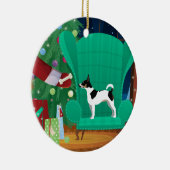 Rat Terrier kerstkerstkerstcadeau Keramisch Ornament (Rechts)
