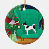 Rat Terrier kerstkerstkerstcadeau Keramisch Ornament (Voorkant)
