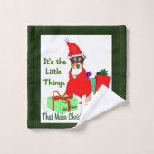 Rat Terrier Kerstmis Bad Handdoek (Wasdoekje)