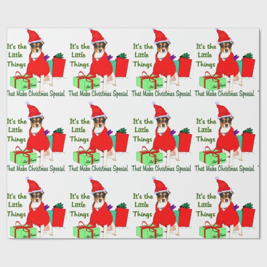 Rat Terrier Kerstmis Cadeaupapier (Vlak)
