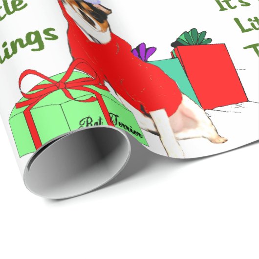 Rat Terrier Kerstmis Cadeaupapier (Rol Hoek)