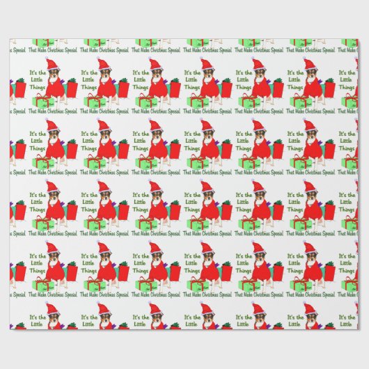 Rat Terrier Kerstmis Cadeaupapier (Vlak)