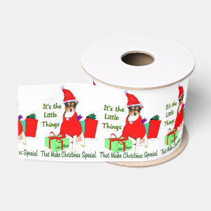 Rat Terrier Kerstmis Grosgrain Lint