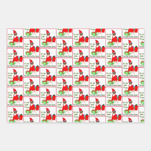 Rat Terrier Kerstmis Inpakpapier Vel (Voorkant 3)