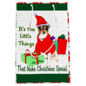 Rat Terrier Kerstmis Medium Cadeauzakje (Voorkant)