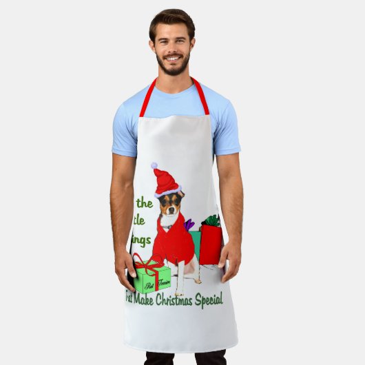 Rat Terrier Kerstmis Schort (Gedragen)