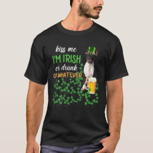 Rat Terrier Kus me dat ik Iers of Drink ben of wat T-shirt