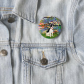 Rat Terrier - Lilies 2 Ronde Button 5,7 Cm (In situ)