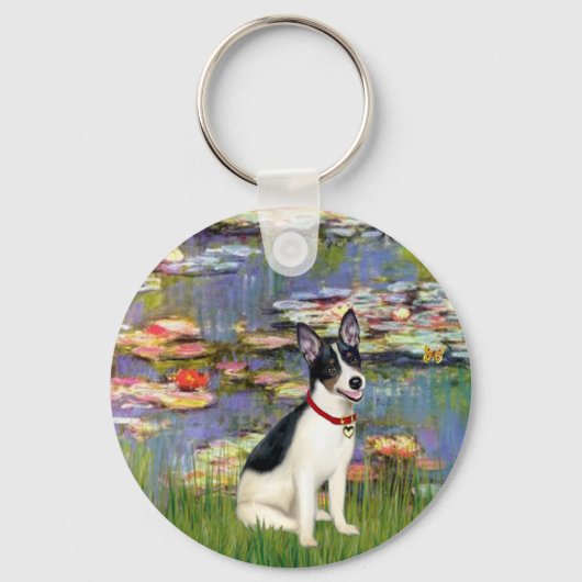 Rat Terrier - Lilies 2 Sleutelhanger (Voorkant)