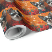 Rat Terrier met hart Rozen Valentijnsdag Cadeaupapier (Rol Hoek)