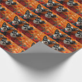 Rat Terrier met hart Rozen Valentijnsdag Cadeaupapier (Hoek)