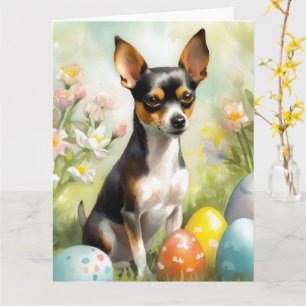 Rat Terrier met Pasen Eieren Vakantie Kaart