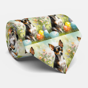 Rat Terrier met Pasen Eieren Vakantie Stropdas