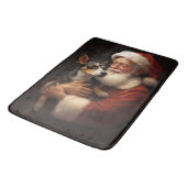 Rat Terrier met Sinterklaas Feestelijke Kerstmis Badmat (Gekanteld)