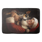 Rat Terrier met Sinterklaas Feestelijke Kerstmis Badmat (Voorkant)