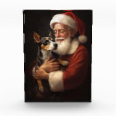 Rat Terrier met Sinterklaas Feestelijke Kerstmis Fotoblokken (Voorkant)