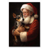 Rat Terrier met Sinterklaas Feestelijke Kerstmis Kaart (Voorkant)