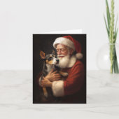 Rat Terrier met Sinterklaas Feestelijke Kerstmis Kaart (Voorkant)
