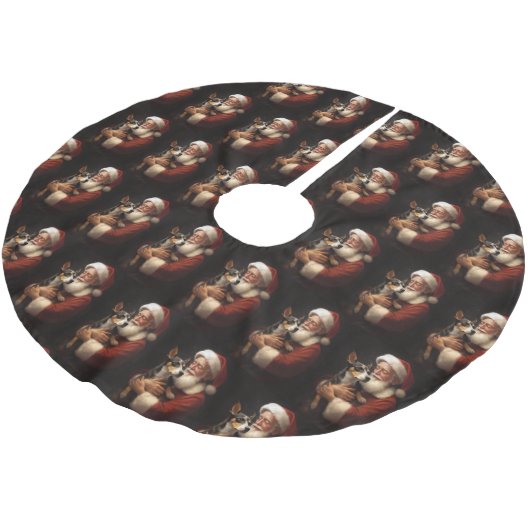 Rat Terrier met Sinterklaas Feestelijke Kerstmis Kerstboom Rok (Gekanteld)