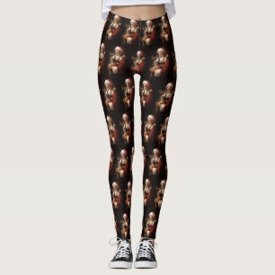 Rat Terrier met Sinterklaas Feestelijke Kerstmis Leggings