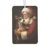 Rat Terrier met Sinterklaas Feestelijke Kerstmis Luchtverfrisser (Achterkant)