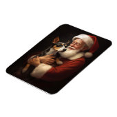 Rat Terrier met Sinterklaas Feestelijke Kerstmis Magneet (Linkerzijde)