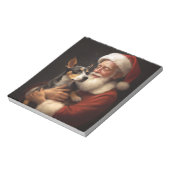 Rat Terrier met Sinterklaas Feestelijke Kerstmis Notitieblok (Linkerzijde)