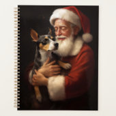 Rat Terrier met Sinterklaas Feestelijke Kerstmis Planner (Voorkant)