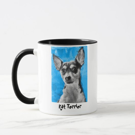 Rat Terrier, Modern Dog Art Mok (Links)