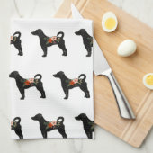 Rat Terrier NN Dog Boho Floral Silhouette Theedoek (Quarter Fold)