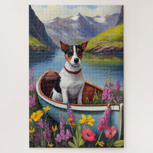 Rat Terrier op een peddel: Een landschapsavontuur Legpuzzel