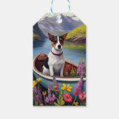 Rat Terrier op een peddel: Een Schilderachtig avon Cadeaulabel (Voorkant)