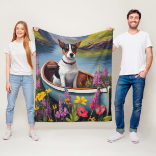 Rat Terrier op een peddel: Een Schilderachtig avon Fleece Deken