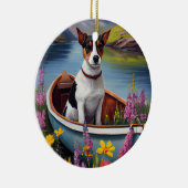 Rat Terrier op een peddel: Een Schilderachtig avon Keramisch Ornament (Rechts)