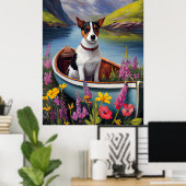 Rat Terrier op een peddel: een schilderachtig avon Poster (Thuiskantoor)