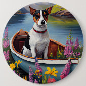 Rat Terrier op een peddel: Een Schilderachtig avon Ronde Button 6,0 Cm (Voorkant)