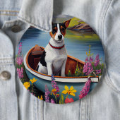Rat Terrier op een peddel: Een Schilderachtig avon Ronde Button 6,0 Cm (In situ)