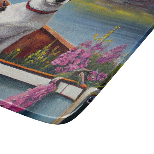 Rat Terrier op een peddel: Een Schilderachtig avon Snijplank (Hoek)